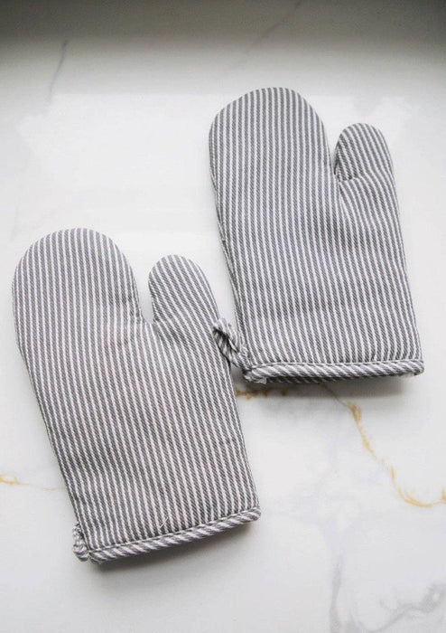 Grey Stripe Oven Mitt
