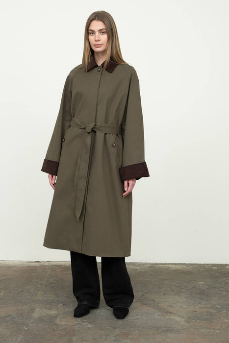 Ombre d’Olive Trench Coat
