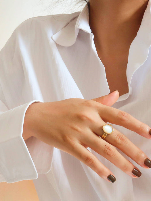 Jade Shell Stone Ring
