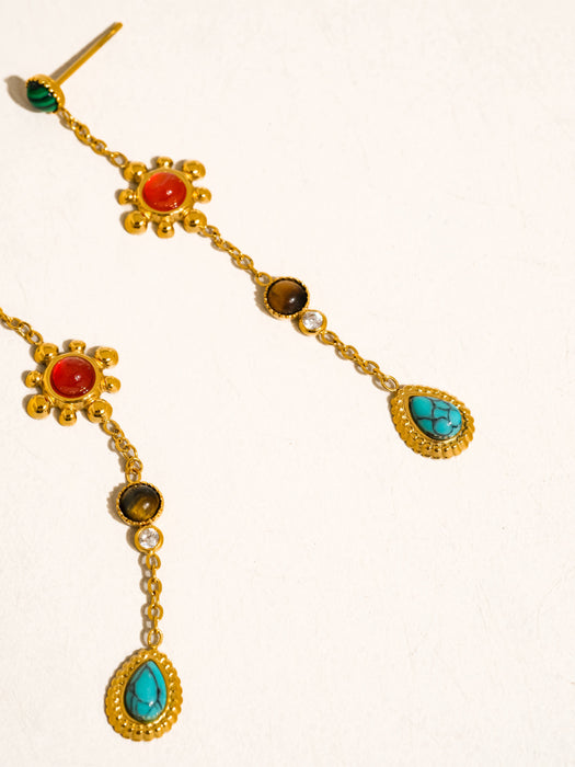 Gemstone Drop Earrings