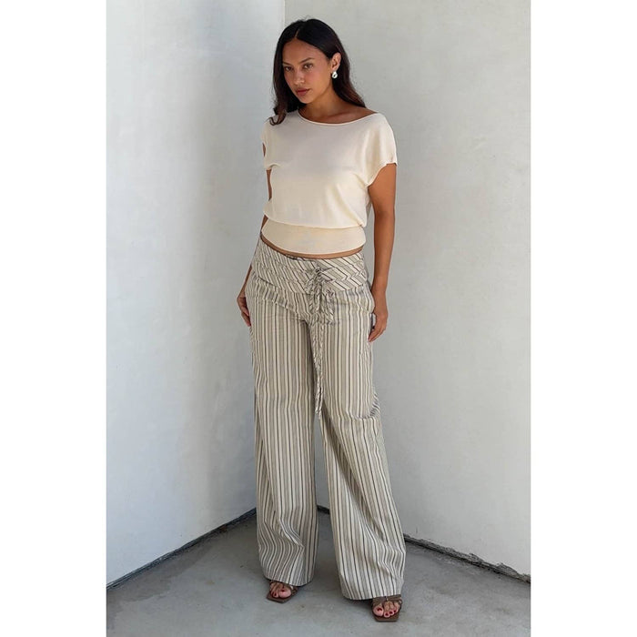 Bellissima Striped Folded Waist Pants