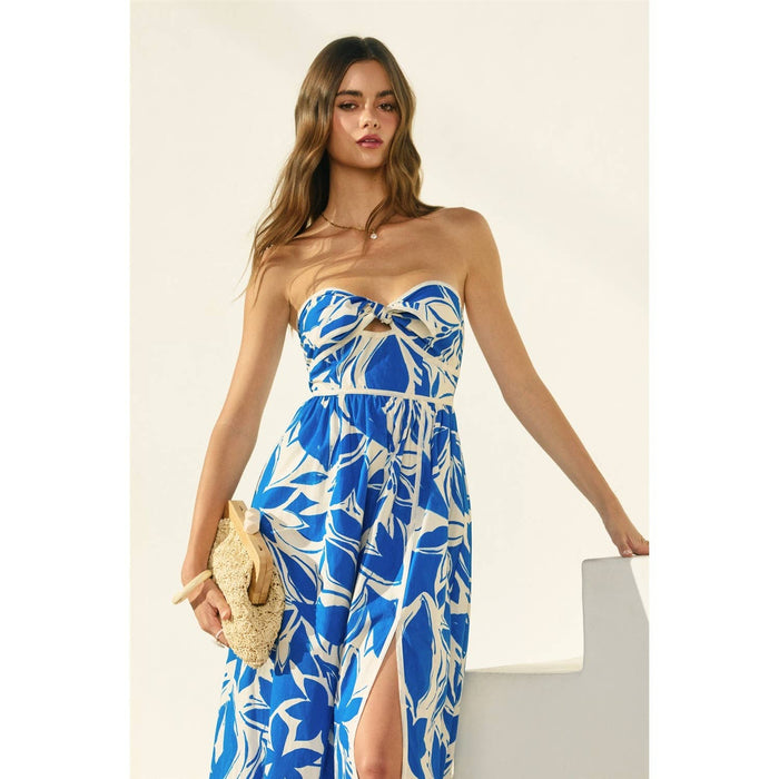 Azure Strapless Maxi Dress