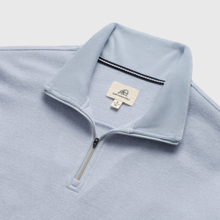 Bobby Cashmist Fleece Quarter Zip - Light Blue Heather