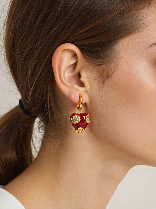 Vintage Heart Earrings