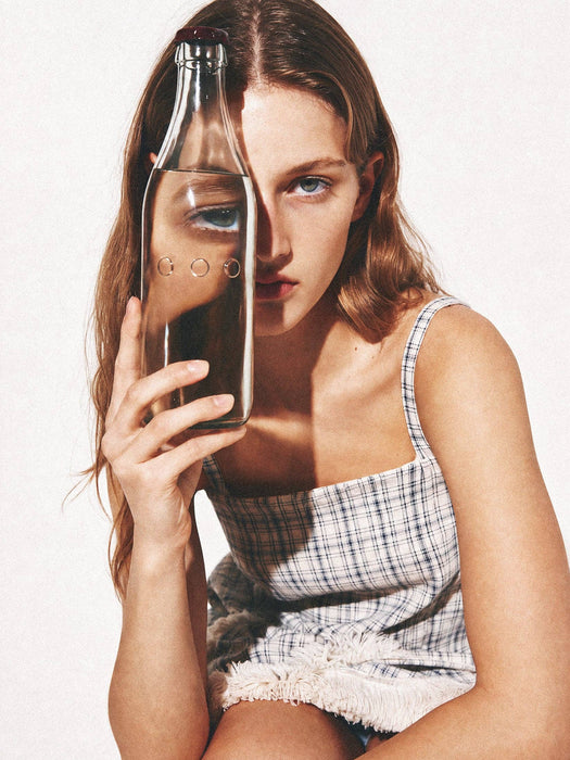 Bleu Check Mini Dress