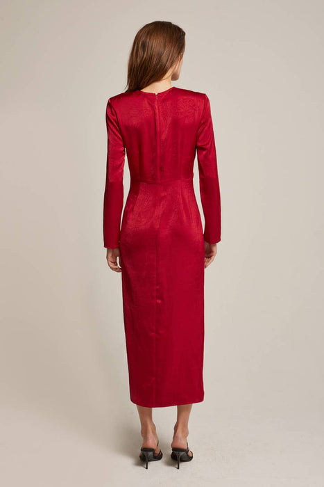 Tania Satin Twist Midi Dress