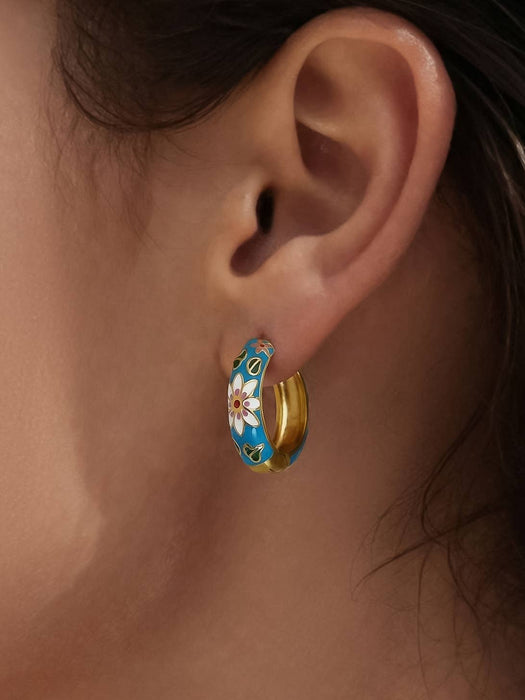 Beau Floral Hoop Earrings
