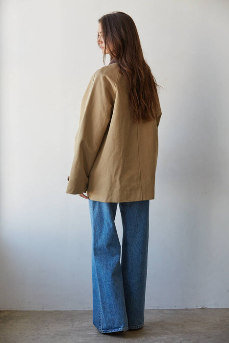 Corduroy Collar Khaki Jacket