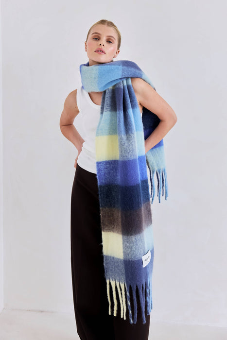 The Reykjavik Scarf - 100% Recycled - Blue Yellow