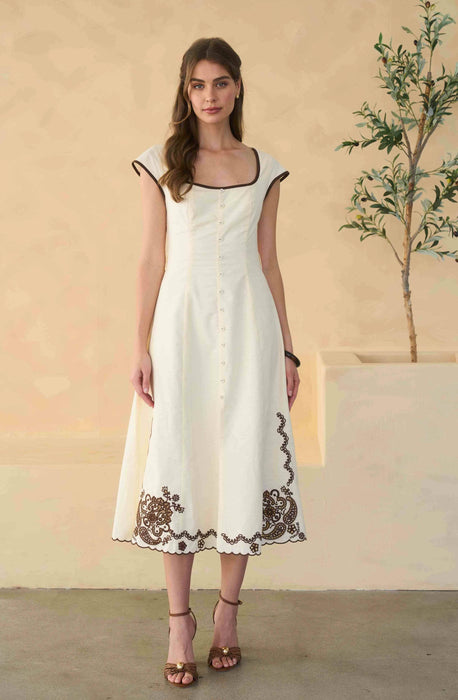 Florence Embroidered Midi Dress