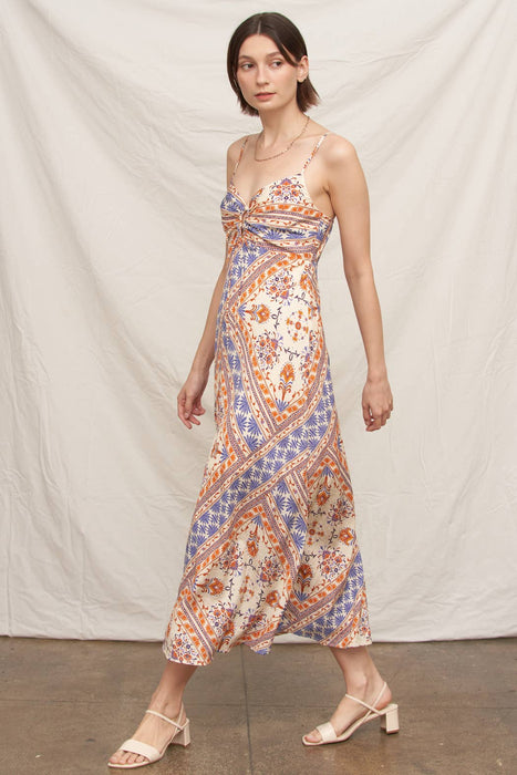 Sleeveless Paisley Slip Dress