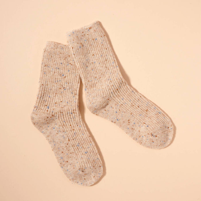 Speckled Ribbed Crew Socks