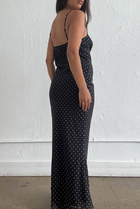 Noire Pois Maxi Dress