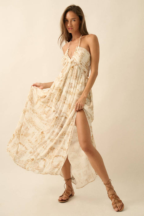 Positano Toile Tie-Back Maxi Dress