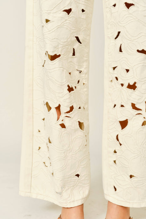 Taylor Cut Out Embroidered Pants
