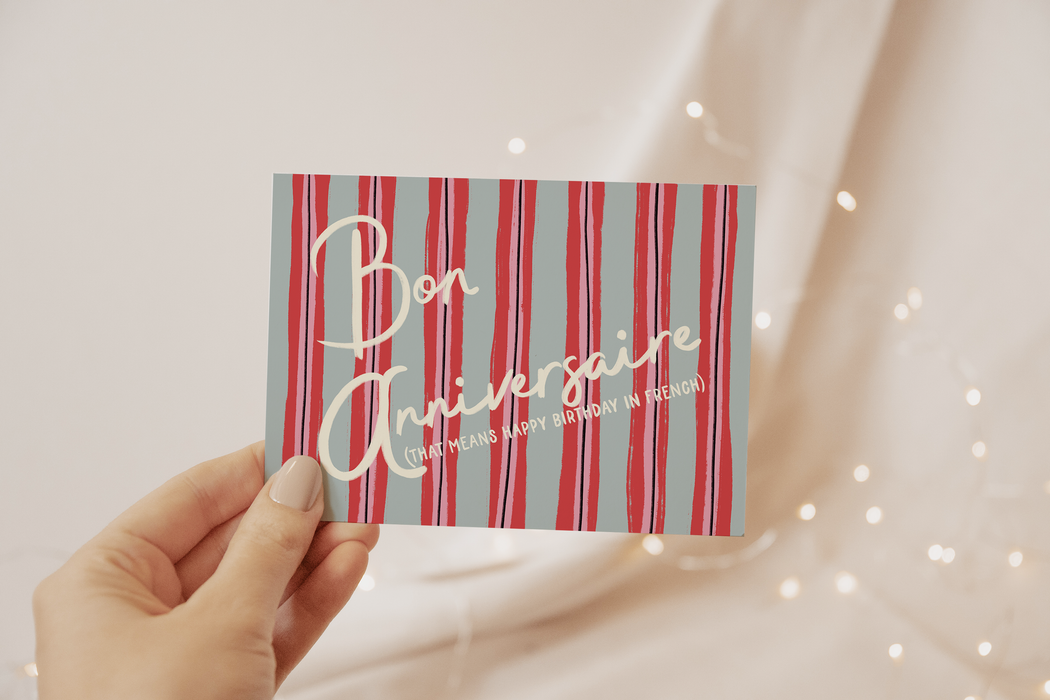 Bon Anniversaire Birthday Card
