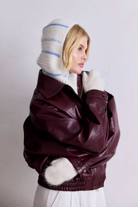 The Alpaca Mittens - Arctic White/Sky Blue