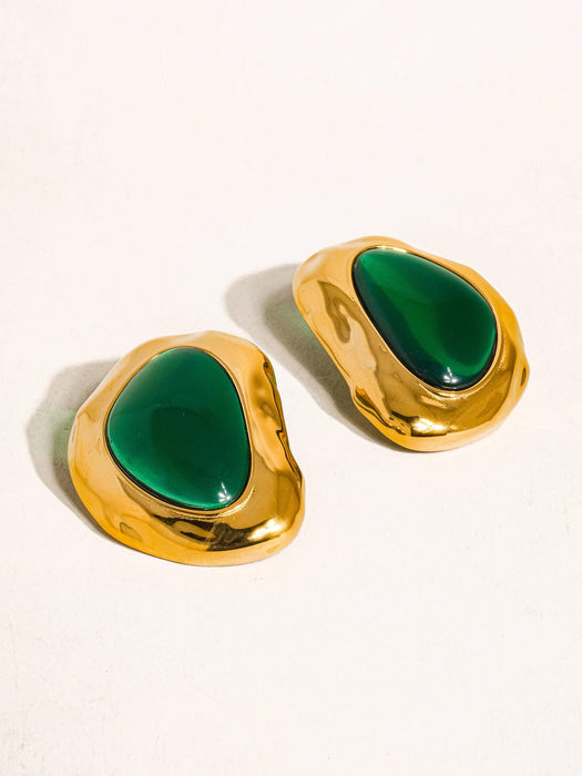 Mia Green Stone Studs