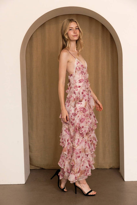 Roseraie Ruffle Maxi Dress
