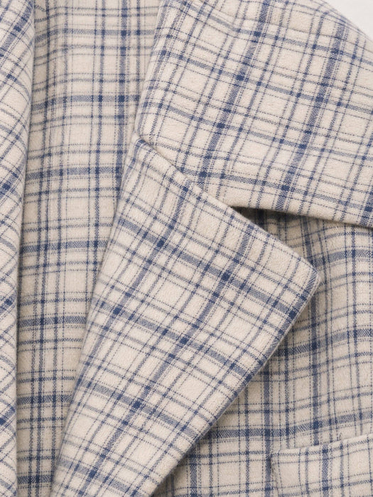 Bleu Check Trench Coat