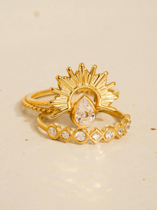 Sun Stone Layered Ring