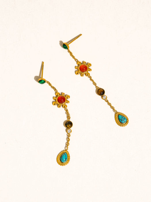 Gemstone Drop Earrings