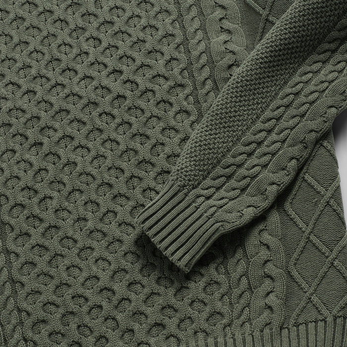 Eddie Knit Garment Washed Sweater - Lichen Green