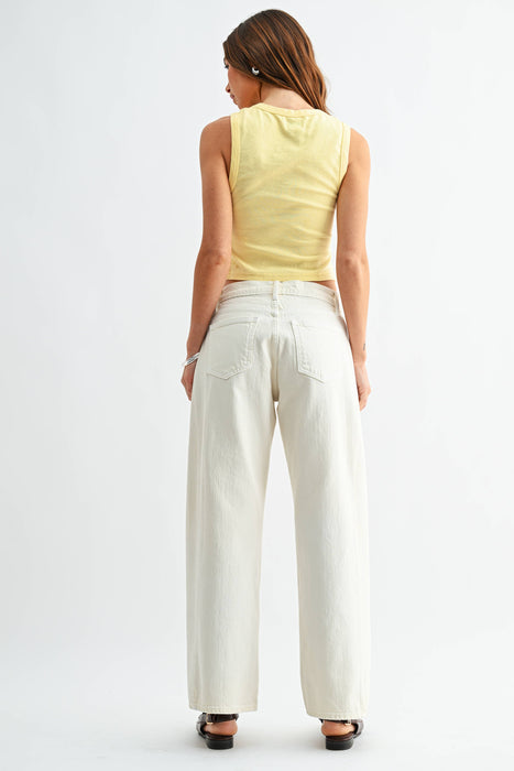 Ecru Barrel Jean