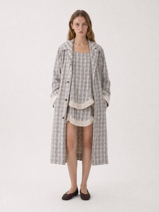 Bleu Check Mini Dress