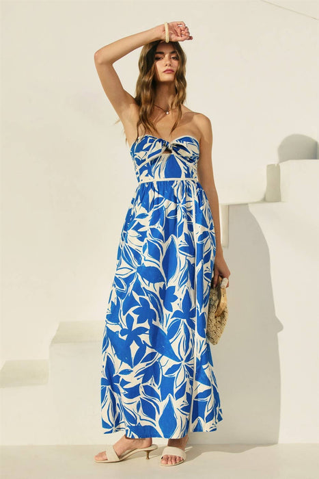 Azure Strapless Maxi Dress
