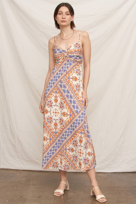 Sleeveless Paisley Slip Dress