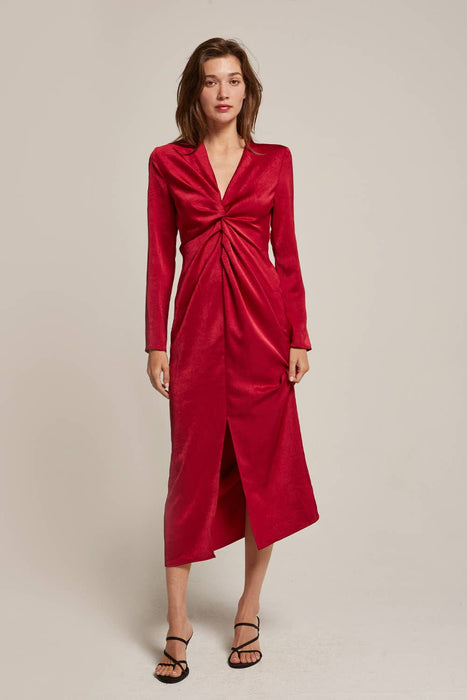 Tania Satin Twist Midi Dress
