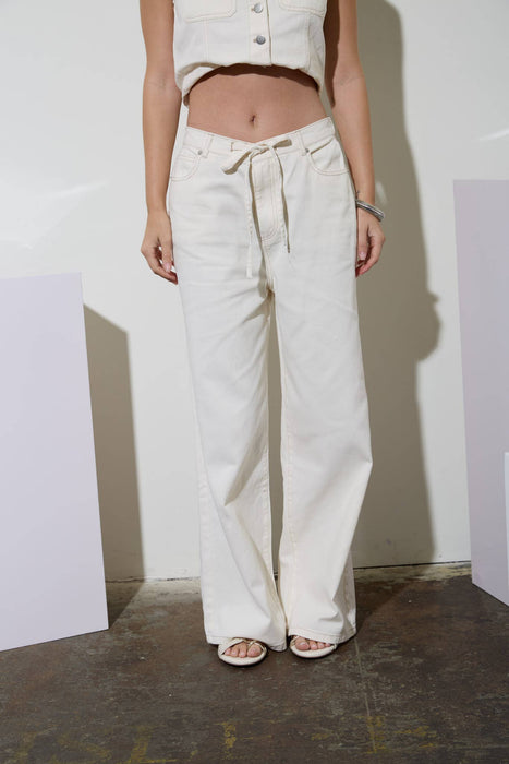 Ecru Denim Pants