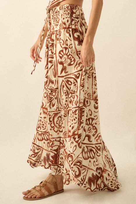 Elena Smocked Maxi Skirt