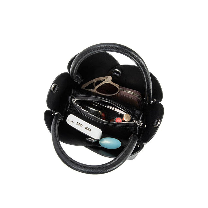 Black Tulip Handle Bag