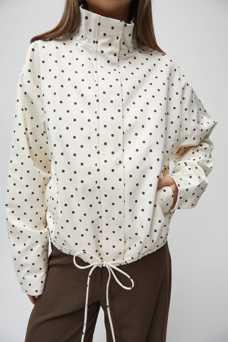 Ileanna Polka Dot Bomber Jacket
