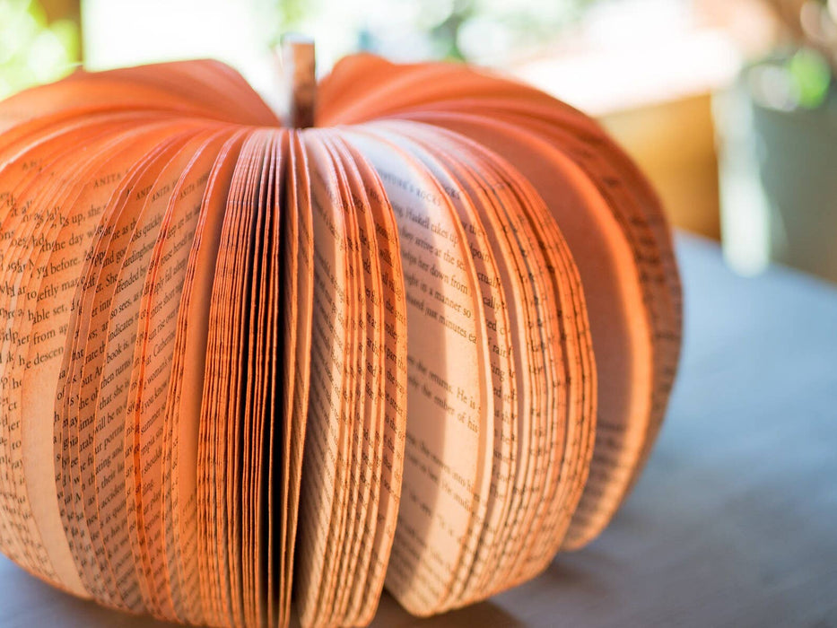 Pumpkin Repurposed Book Decor