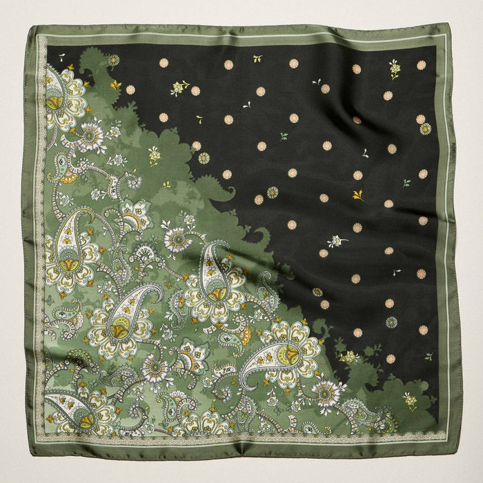 Vintage Paisley Polka Dot Square Scarf