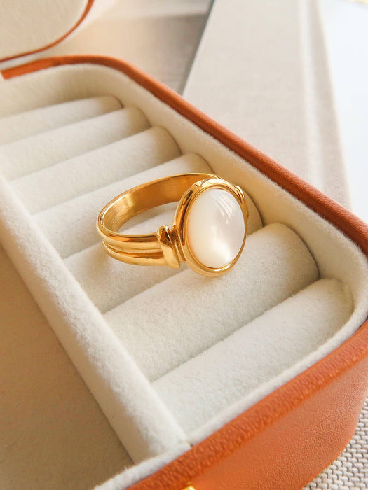 Jade Shell Stone Ring