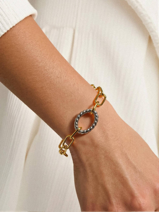 Two Tone Bold Chain Bracelet