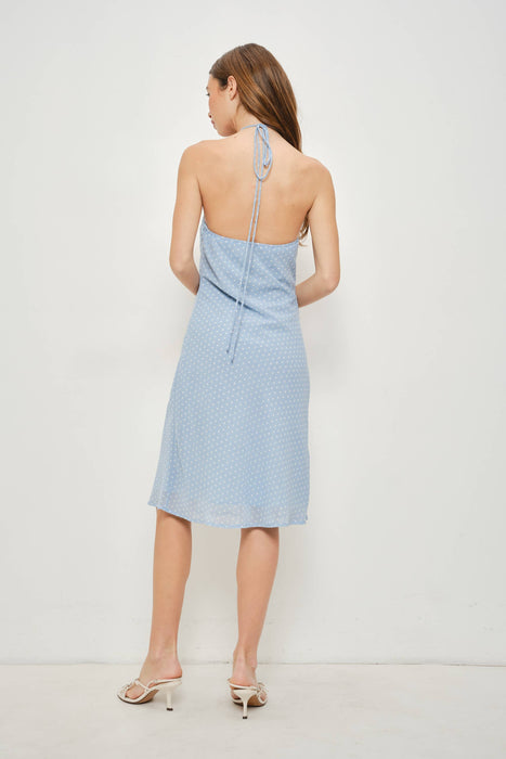 Pois Bleus Midi Dress