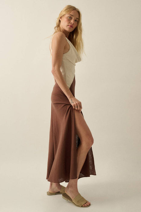 Lucia Linen-Blend Maxi Dress