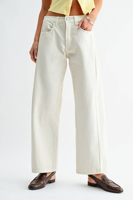 Ecru Barrel Jean