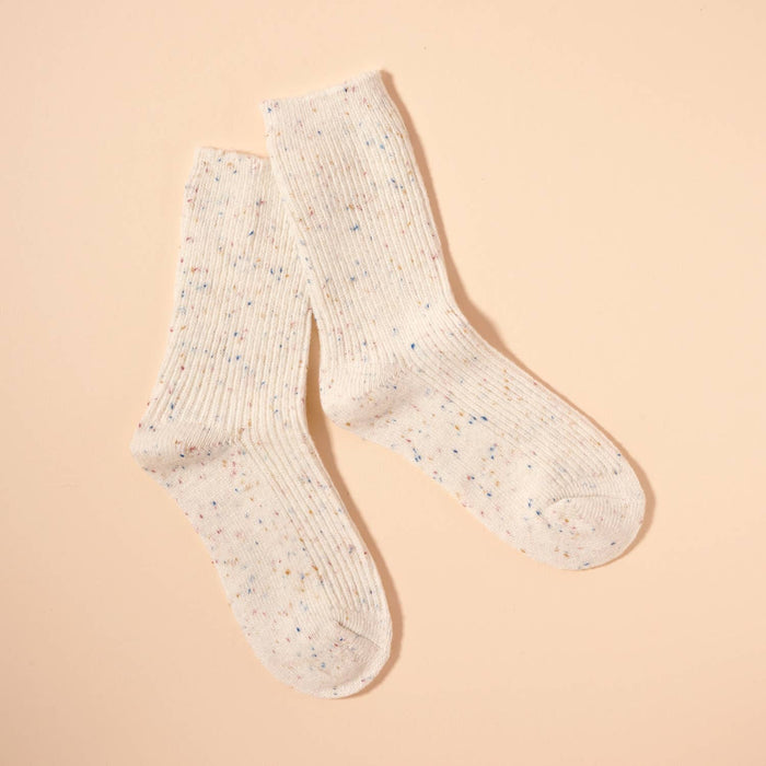 Speckled Ribbed Crew Socks