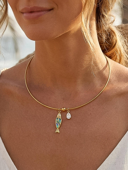 Francine Boho Fish Charm Choker