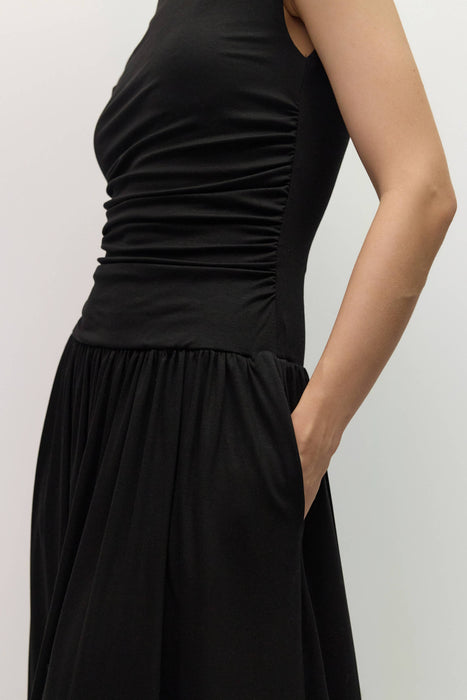 Aubrey Ruched Dress Black