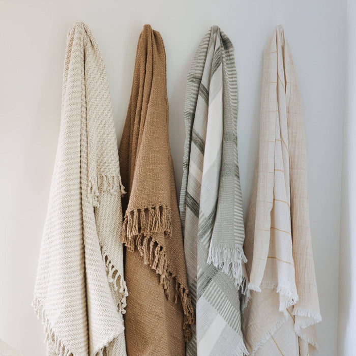 Marigold Stripe Throw Blanket