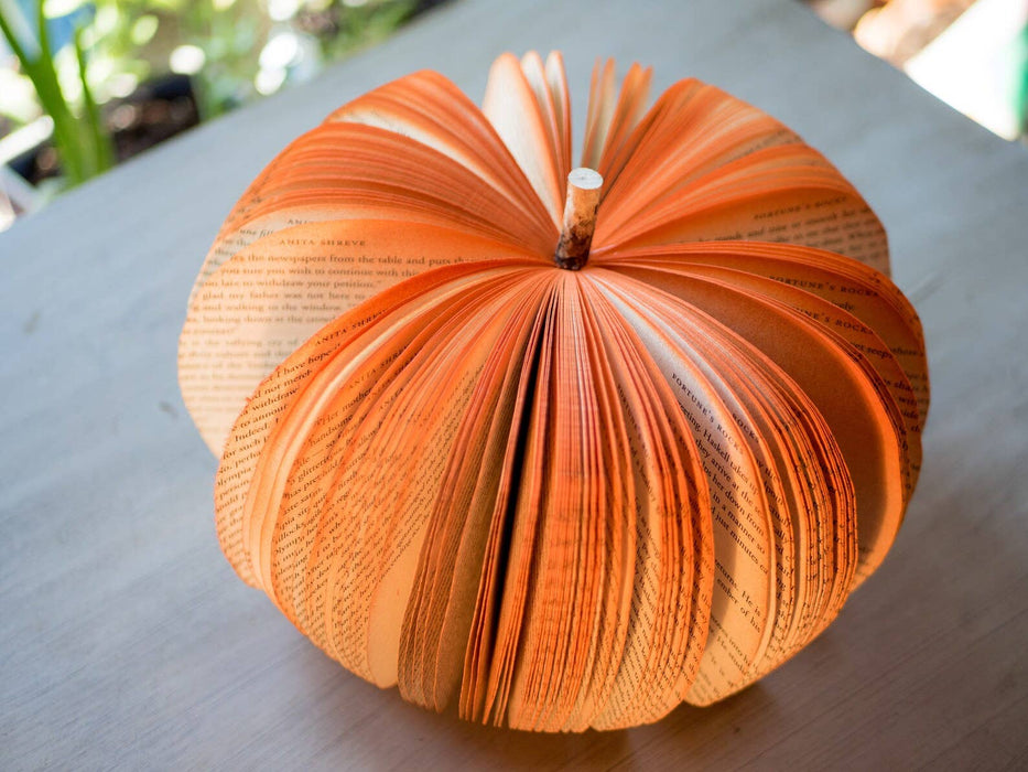 Pumpkin Repurposed Book Decor