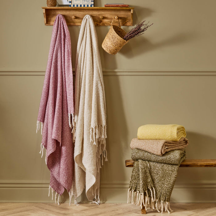 Isla Woven Tasselled Throw Cream
