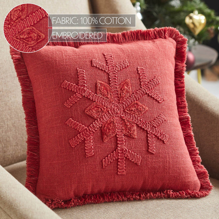 Red Snowflake Pillow